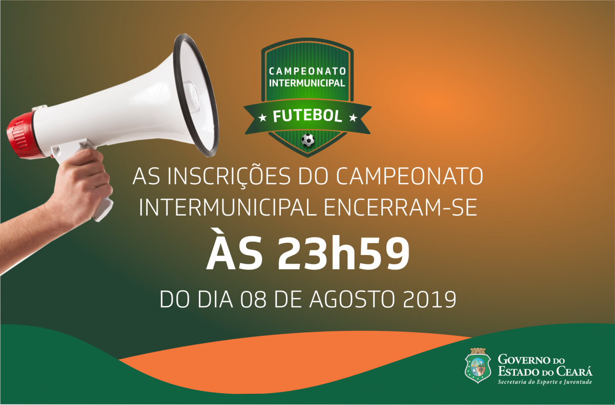 banner Inscrições para o Campeonato Intermunicipal de Futebol 2019