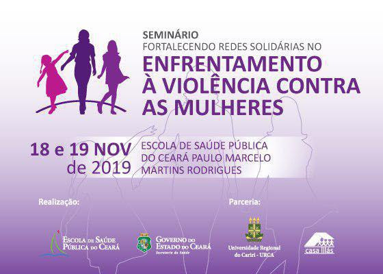 banner seminário de combate à violência contra a mulher
