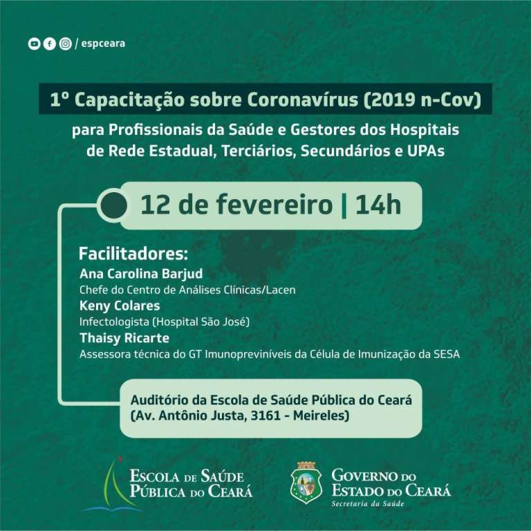 Banner 1ª Capacitação sobre Coronavírus