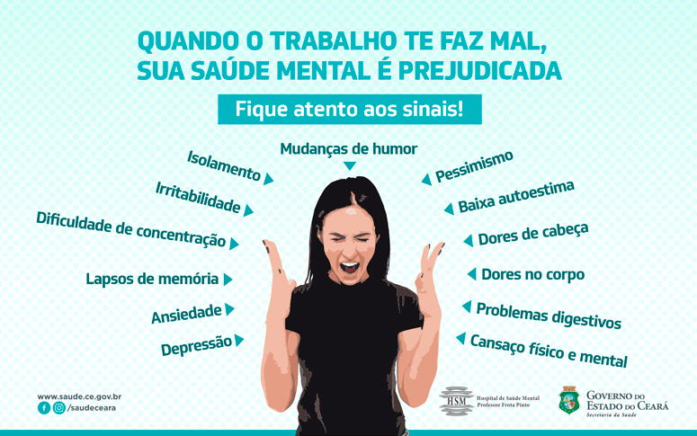 Banner com sinais de que a saúde mental está prejudicada