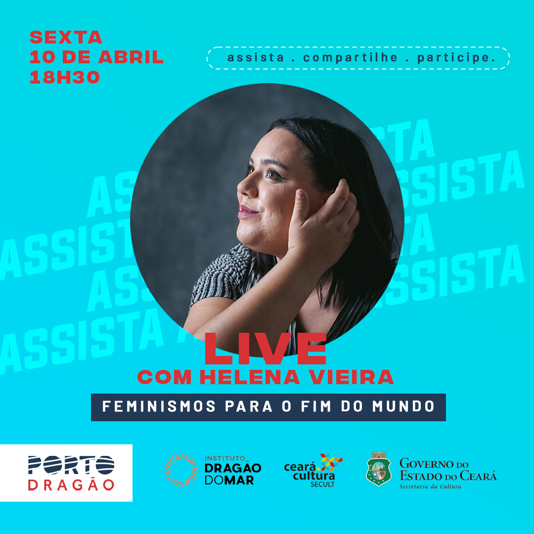 Banner da live do Porto Dragão com o tema Feminismos para o fim do mundo