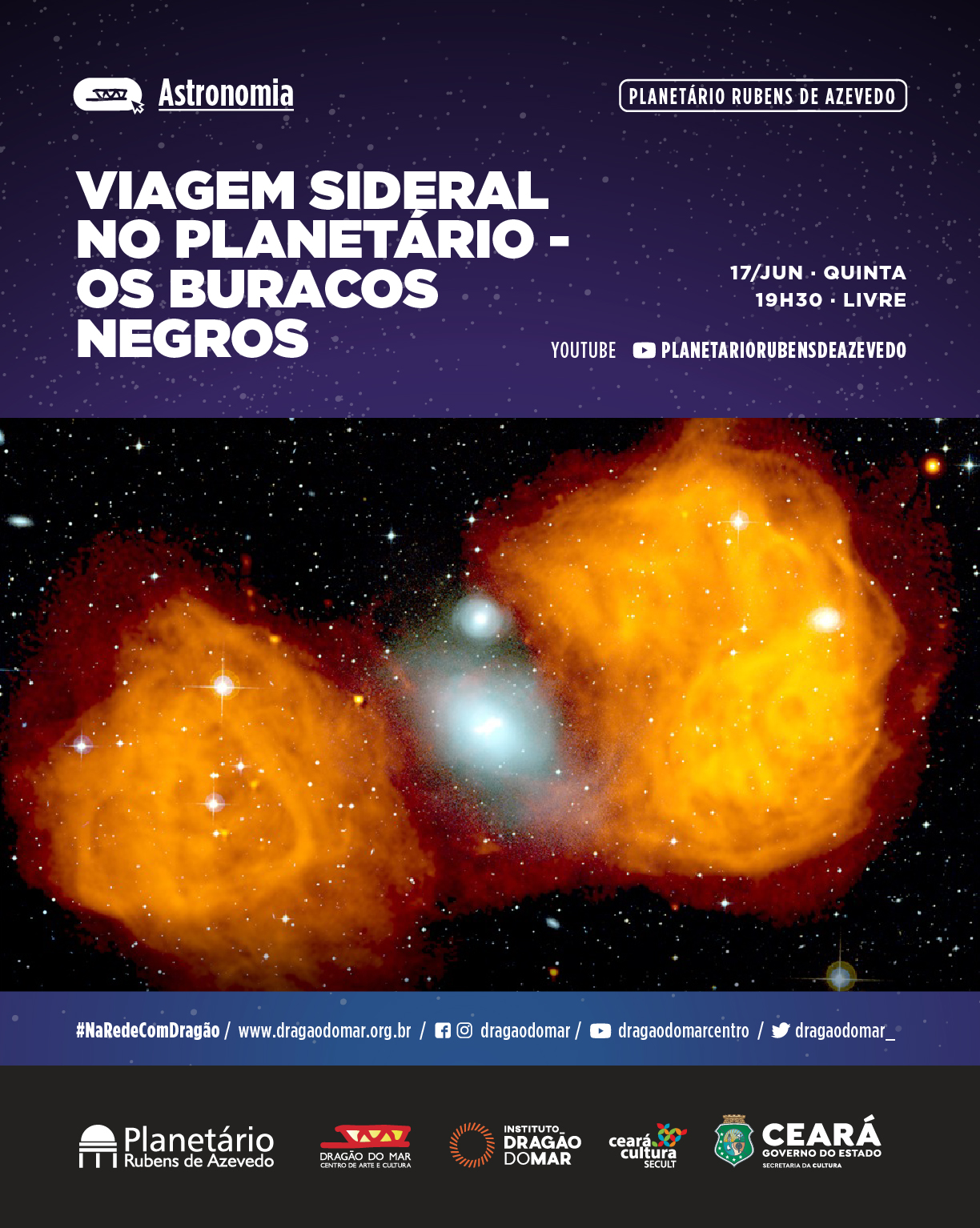 Planetário do Dragão do Mar lanza nuevo contenido sobre astronomía y ciencias relacionadas el miércoles (16) y el jueves (17)