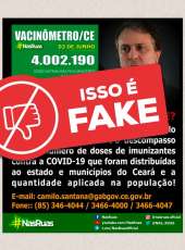 Antifake: Mensagem de WhatsApp desinforma sobre andamento da Imunização contra Covid-19 no Ceará