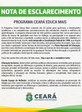 Esclarecimento sobre Fake News envolvendo o Programa Ceará Educa Mais