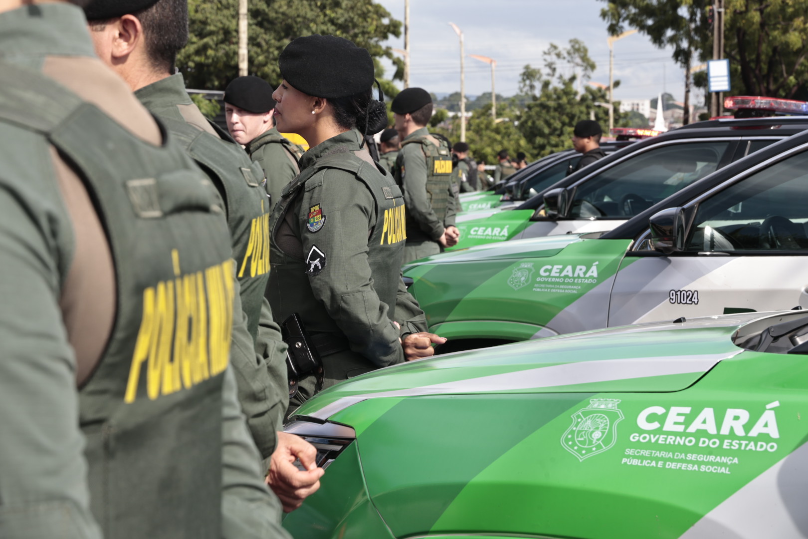 Polícia Militar do Ceará recebe 49 novas viaturas para reforçar a segurança em 28 municípios