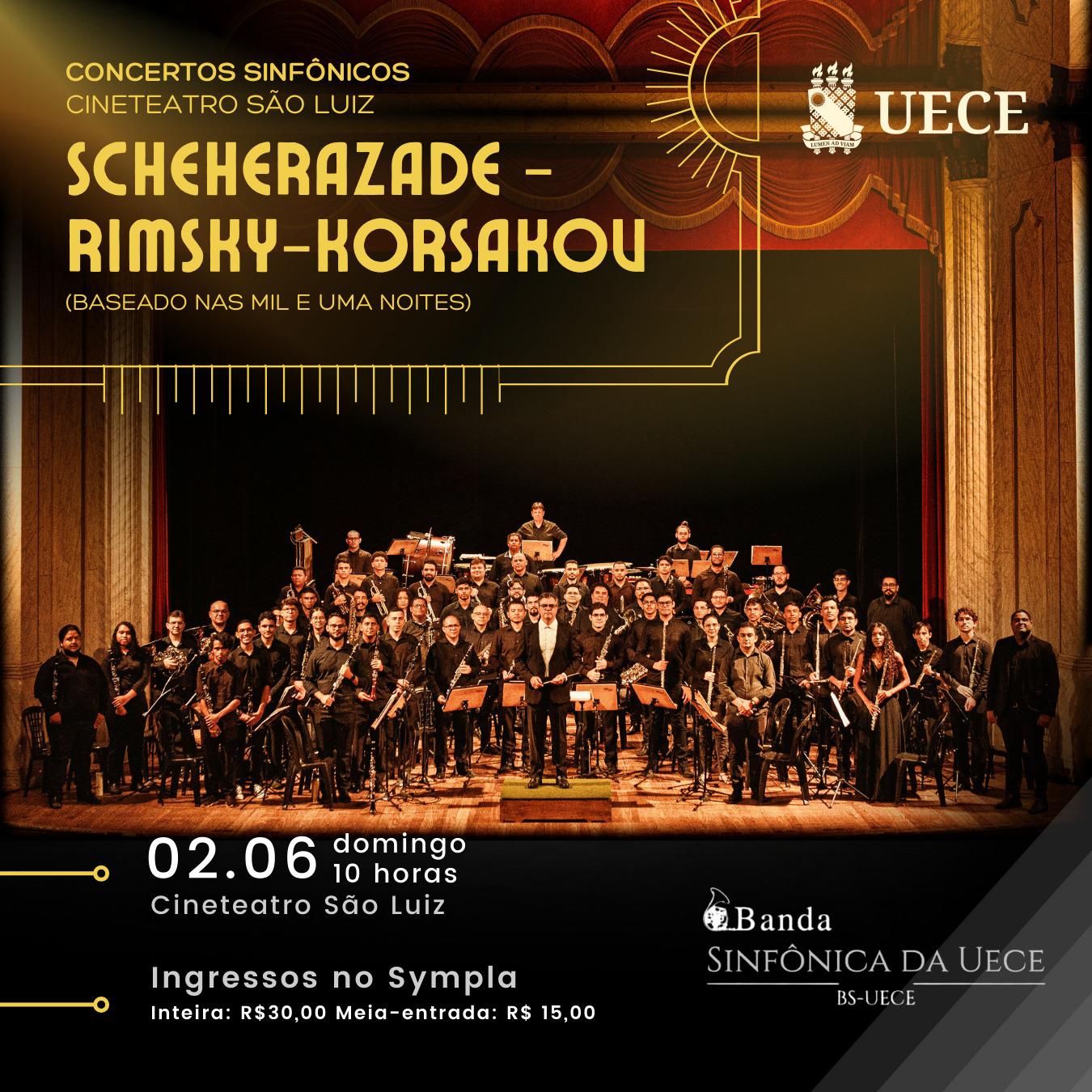 Banda Sinfônica da Uece apresenta concerto baseado nos contos árabes “As mil e uma noites”